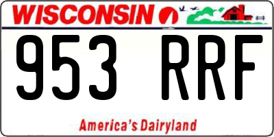 WI license plate 953RRF