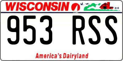 WI license plate 953RSS