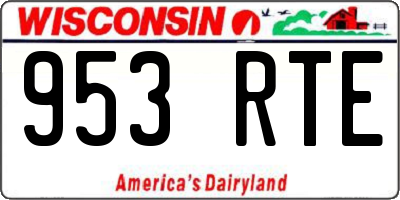 WI license plate 953RTE