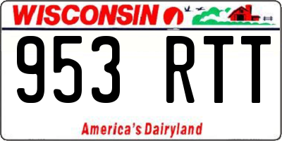 WI license plate 953RTT