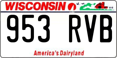 WI license plate 953RVB