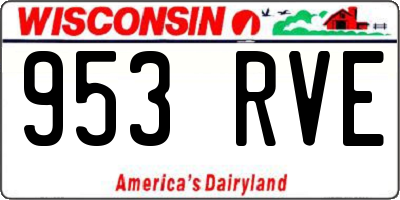 WI license plate 953RVE
