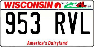 WI license plate 953RVL