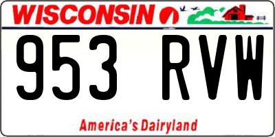 WI license plate 953RVW