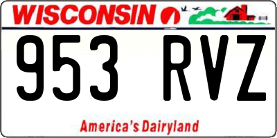 WI license plate 953RVZ