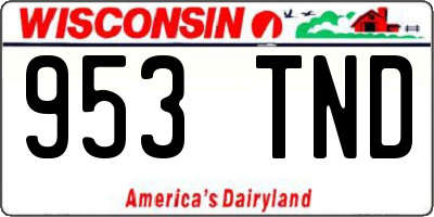WI license plate 953TND