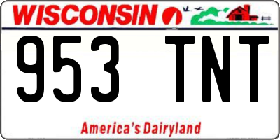 WI license plate 953TNT