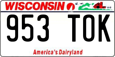 WI license plate 953TOK