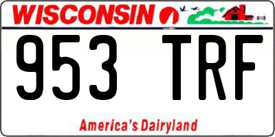 WI license plate 953TRF