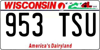 WI license plate 953TSU