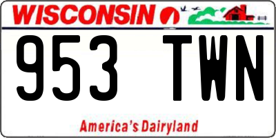 WI license plate 953TWN