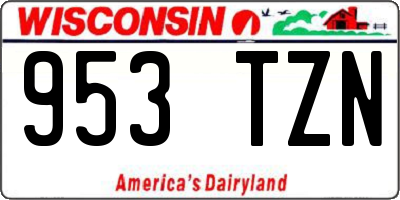 WI license plate 953TZN