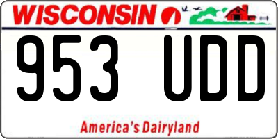 WI license plate 953UDD