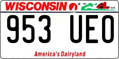 WI license plate 953UEO