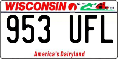 WI license plate 953UFL