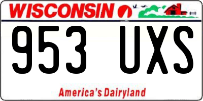 WI license plate 953UXS