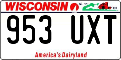WI license plate 953UXT