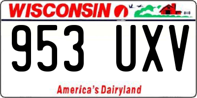 WI license plate 953UXV