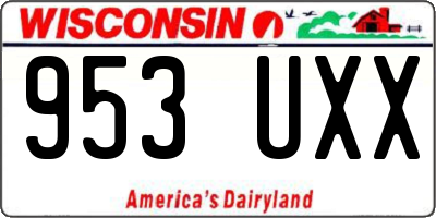 WI license plate 953UXX
