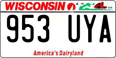 WI license plate 953UYA