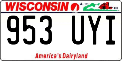 WI license plate 953UYI