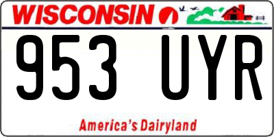 WI license plate 953UYR