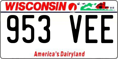 WI license plate 953VEE