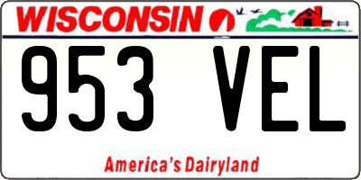 WI license plate 953VEL