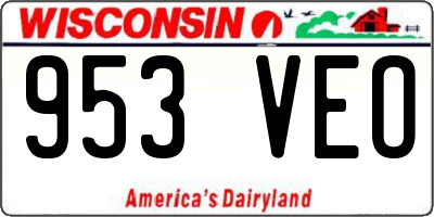 WI license plate 953VEO
