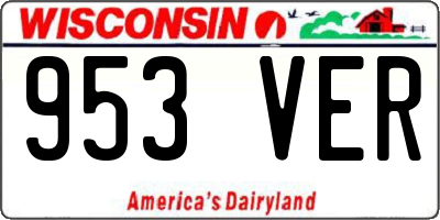 WI license plate 953VER