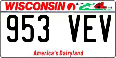 WI license plate 953VEV