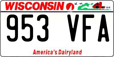WI license plate 953VFA