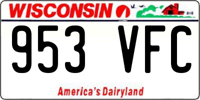 WI license plate 953VFC