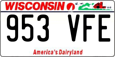 WI license plate 953VFE