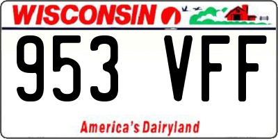 WI license plate 953VFF