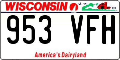 WI license plate 953VFH