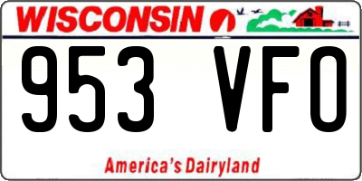 WI license plate 953VFO