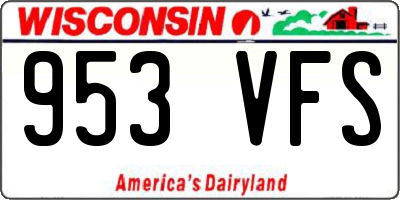 WI license plate 953VFS