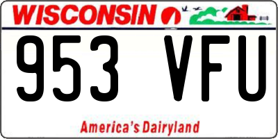 WI license plate 953VFU