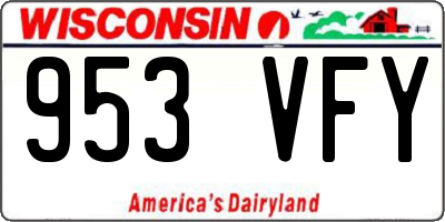 WI license plate 953VFY