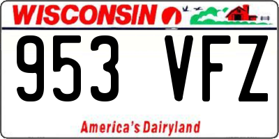 WI license plate 953VFZ