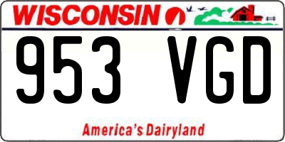 WI license plate 953VGD