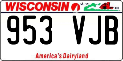 WI license plate 953VJB