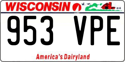WI license plate 953VPE
