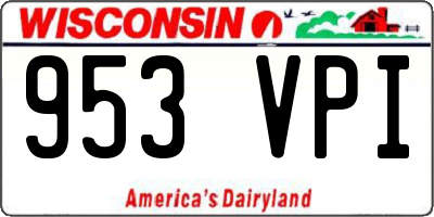 WI license plate 953VPI