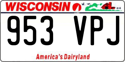 WI license plate 953VPJ