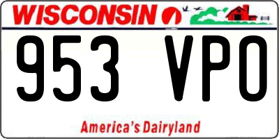WI license plate 953VPO