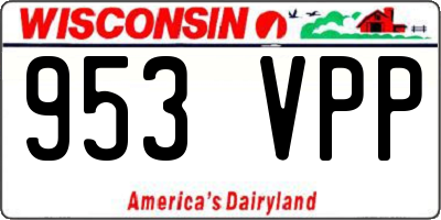 WI license plate 953VPP