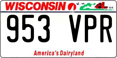 WI license plate 953VPR