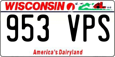 WI license plate 953VPS